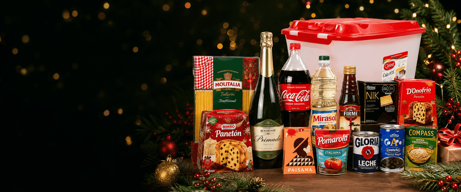 Canastas navideñas corporativas armadas por Almacenes MAK en Comas
