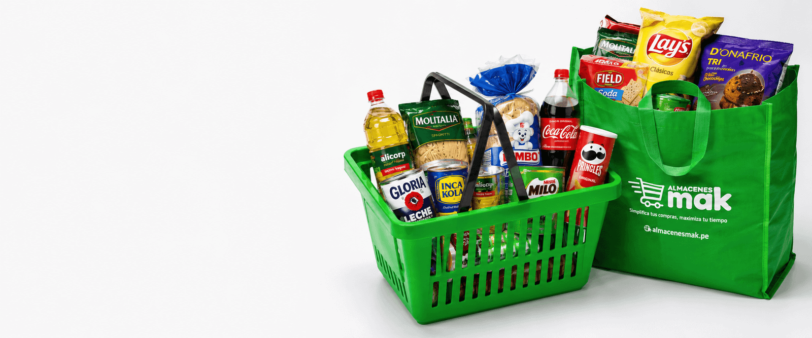 Variedad de productos de abarrotes, bebidas y limpieza en Almacenes MAK