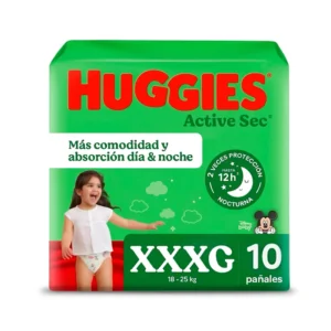 Pañal HUGGIES Active Sec Xxxg 10 un