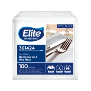 Servilleta ELITE Doblada en 4 de 100 und