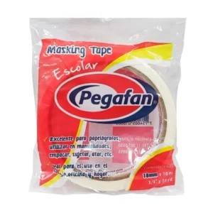 Cinta Masking Tape PEGAFAN 18 mm 3/4 Rollo 20 yd