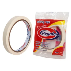 Cinta PEGAFAN Masking Tape 1/2 12 mm Rollo 18 Mt