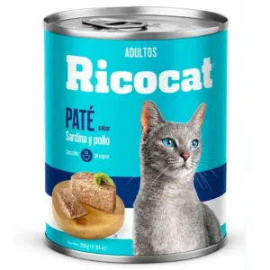 Comida RICOCAT para Gato Sabor Adulto Sardina y Pollo Lata 330 g
