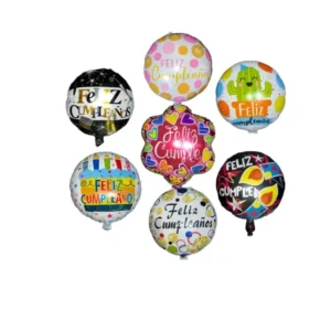 Globos Metálicos de Feliz Cumpleaños Diseños Variados 1 und