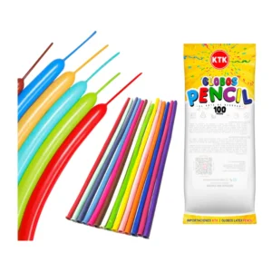 Globos Pencil Varios Colores Paquete 100 und