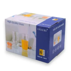 Juego de Vasos de Vidrio Huai Bo High Quality Caja 6 pcs