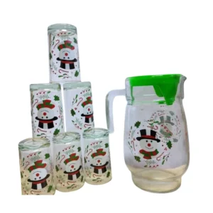 Juego de Vasos + Jarra Feliz Navidad Set 7 pcs