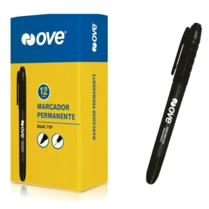 Marcador Permanente OVE Dual Tip Negro