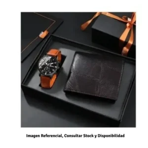 Set Reloj + Billetera de Cuero Varios Diseños Caja 2 pcs