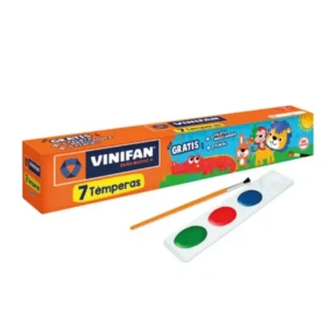 Tempera V220 Escolar Durafan + Pincel y Paleta Caja 7u