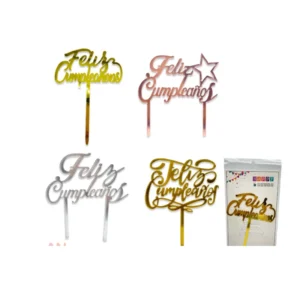 Topper de Pastel Feliz Cumpleaños Metal 1 und