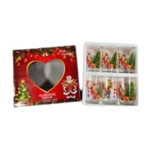 Vasos de Vidrio de Navidad Varios Diseños Set 6 0cs