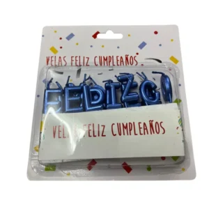 Vela de Frase Importada Feliz Cumpleaños Paquete de 15 und